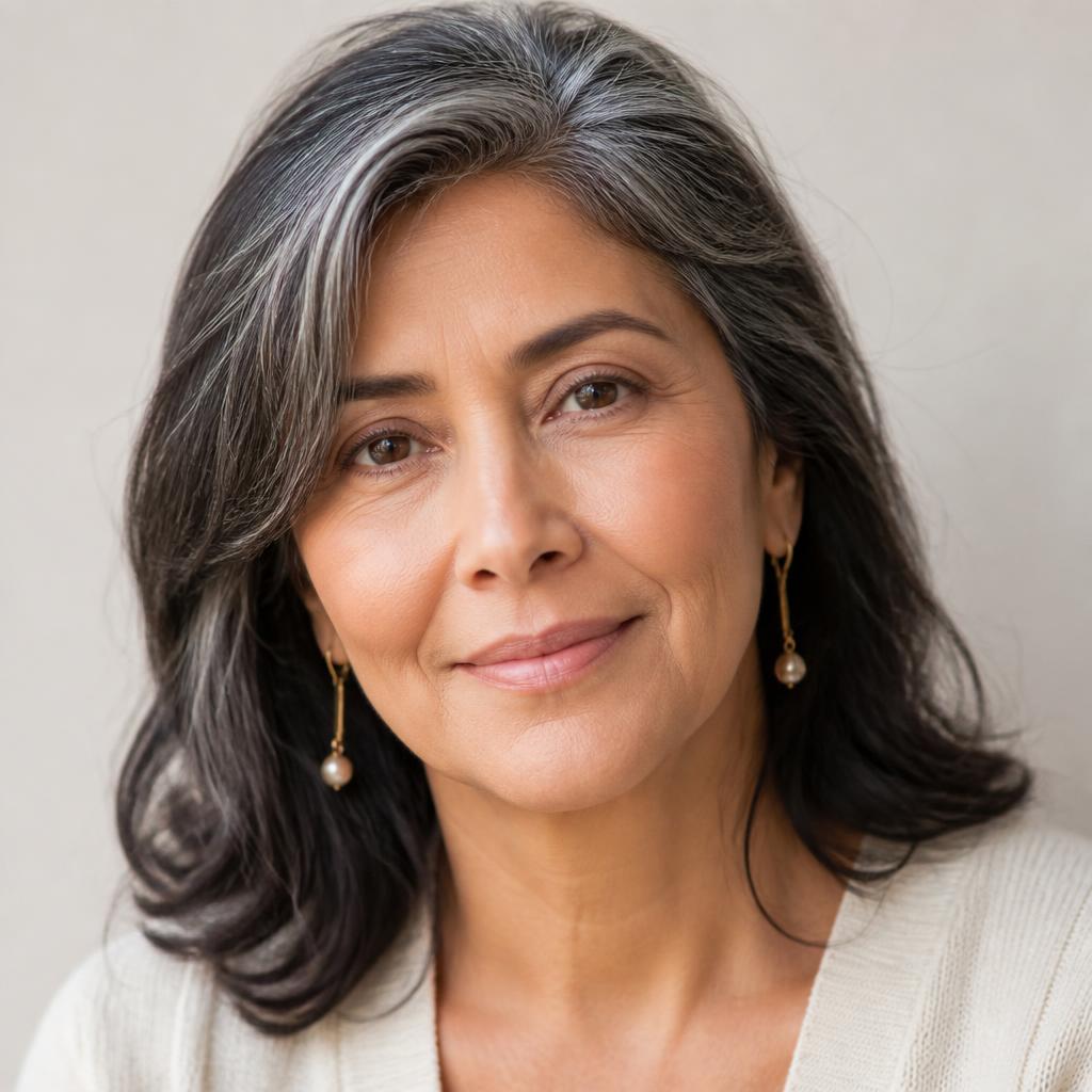 Adulta mayor latinoamericana cuidando su piel