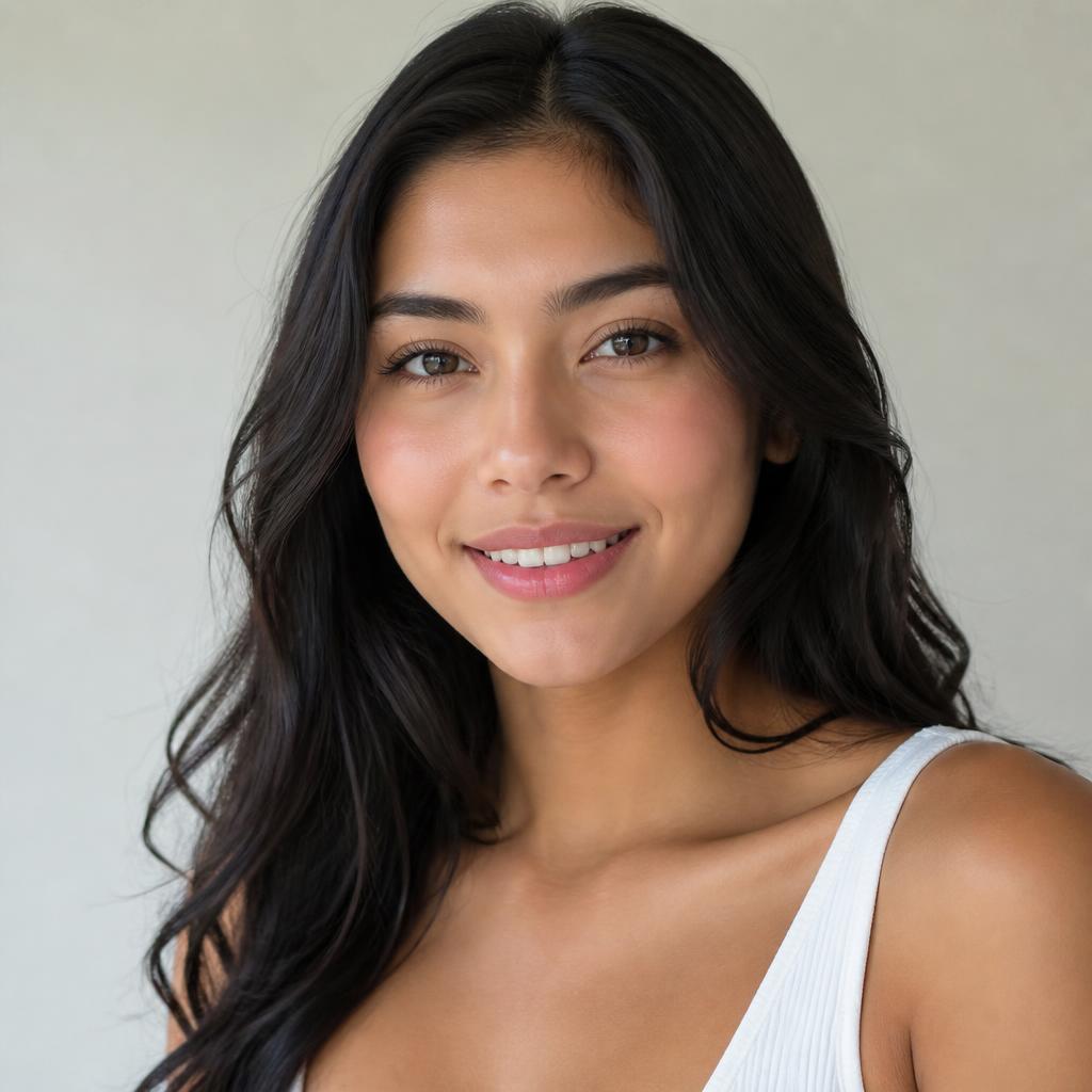 Mujer joven latinoamericana con piel fresca